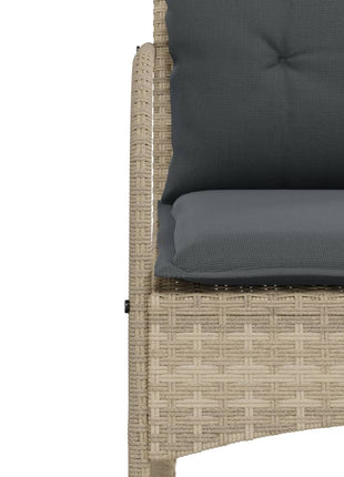 Tuinschommelstoel met kussens poly rattan lichtgrijs