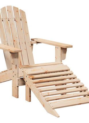 Stoel Adirondack met voetenbank massief vurenhout