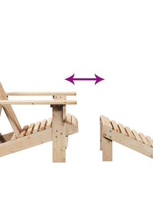 Stoel Adirondack met voetenbank massief vurenhout