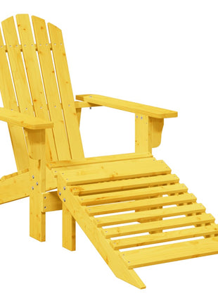 Stoel Adirondack met voetenbank massief vurenhout geel