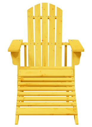 Stoel Adirondack met voetenbank massief vurenhout geel