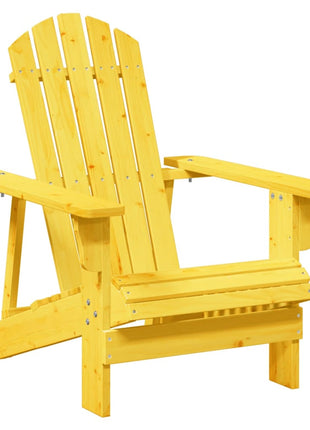 Stoel Adirondack met voetenbank massief vurenhout geel