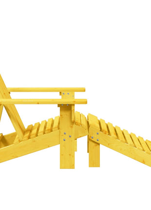 Stoel Adirondack met voetenbank massief vurenhout geel