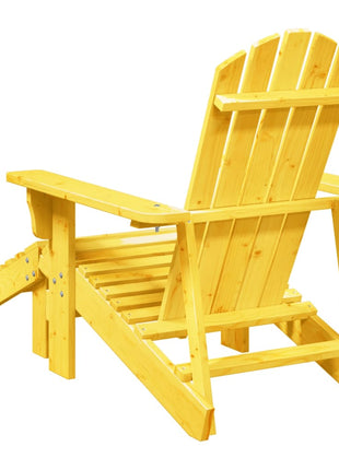 Stoel Adirondack met voetenbank massief vurenhout geel