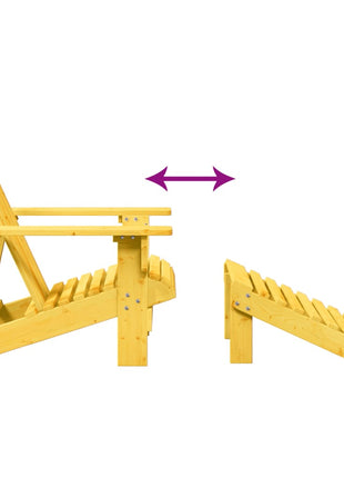 Stoel Adirondack met voetenbank massief vurenhout geel