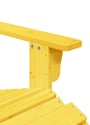 Stoel Adirondack met voetenbank massief vurenhout geel