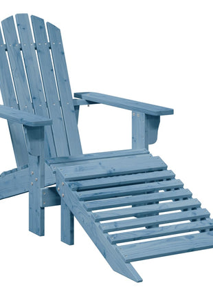 Stoel Adirondack met voetenbank massief vurenhout blauw