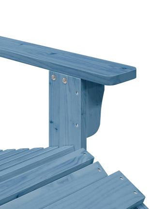 Stoel Adirondack met voetenbank massief vurenhout blauw
