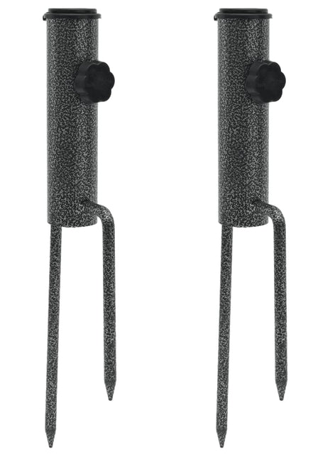 Parasolstandaards met pennen 2 st 9x35 cm gegalvaniseerd staal