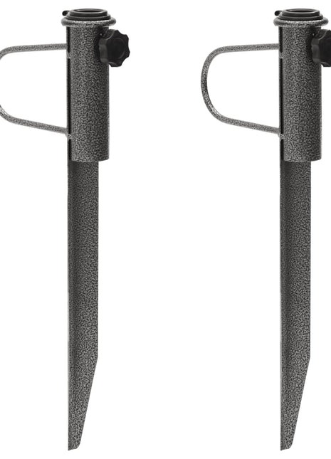 Parasolstandaards met pennen 2 st 19x42 cm gegalvaniseerd staal