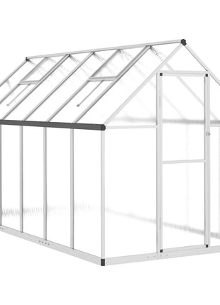 Tuinkas met basisframe 334x169x195 cm aluminium zilverkleurig
