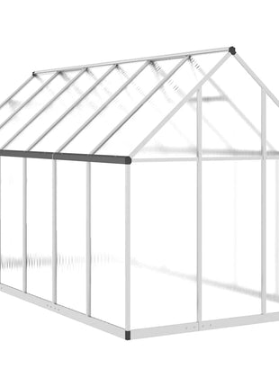 Tuinkas met basisframe 334x169x195 cm aluminium zilverkleurig