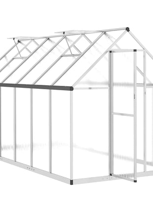 Tuinkas met basisframe 334x169x195 cm aluminium zilverkleurig