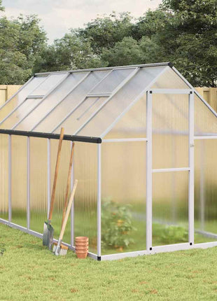 Tuinkas met basisframe 334x169x195 cm aluminium zilverkleurig