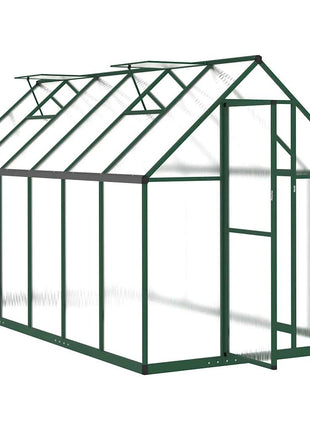 Tuinkas met basisframe 334x169x195 cm aluminium groen