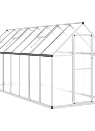 Tuinkas met basisframe 445x169x195 cm aluminium zilverkleurig