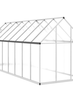 Tuinkas met basisframe 445x169x195 cm aluminium zilverkleurig