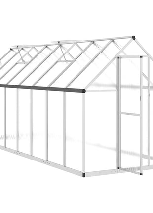 Tuinkas met basisframe 445x169x195 cm aluminium zilverkleurig