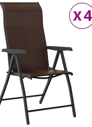Tuinstoelen 4 st inklapbaar poly rattan bruin