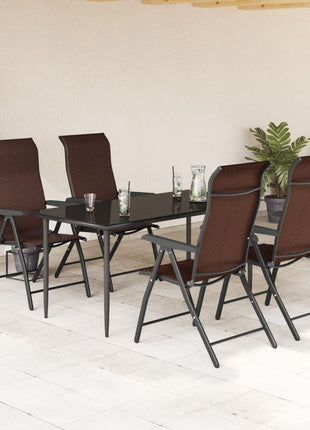 Tuinstoelen 4 st inklapbaar poly rattan bruin