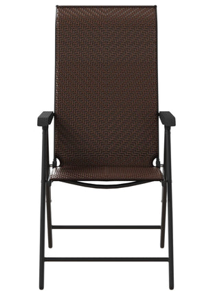 Tuinstoelen 4 st inklapbaar poly rattan bruin