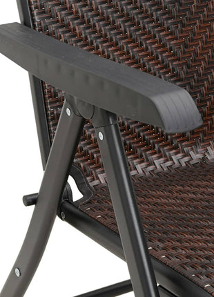 Tuinstoelen 4 st inklapbaar poly rattan bruin