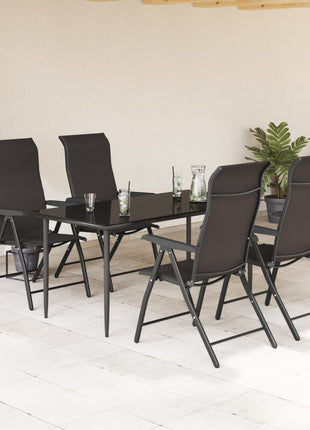 Tuinstoelen 4 st inklapbaar poly rattan zwarte koffiekleur