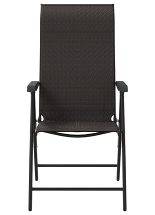 Tuinstoelen 4 st inklapbaar poly rattan zwarte koffiekleur