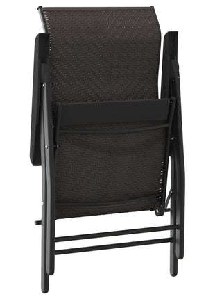 Tuinstoelen 4 st inklapbaar poly rattan zwarte koffiekleur