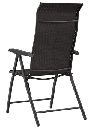 Tuinstoelen 4 st inklapbaar poly rattan zwarte koffiekleur