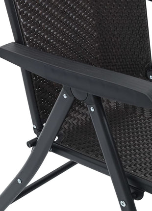 Tuinstoelen 4 st inklapbaar poly rattan zwarte koffiekleur