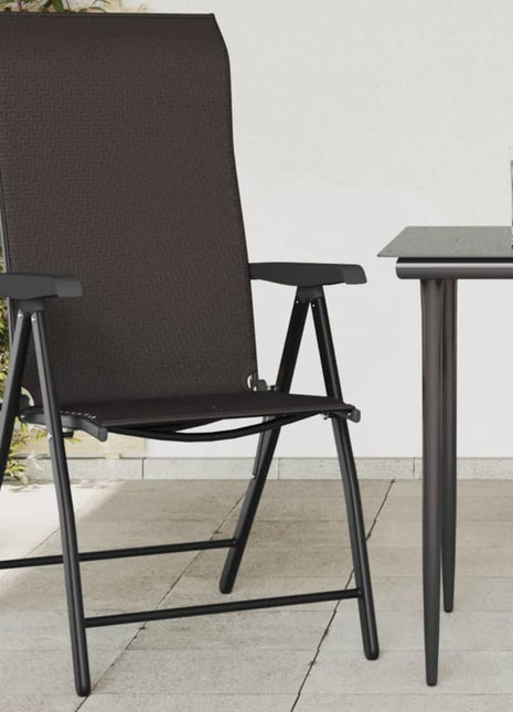 Tuinstoelen 4 st inklapbaar poly rattan zwarte koffiekleur