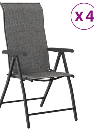Tuinstoelen 4 st inklapbaar poly rattan grijs