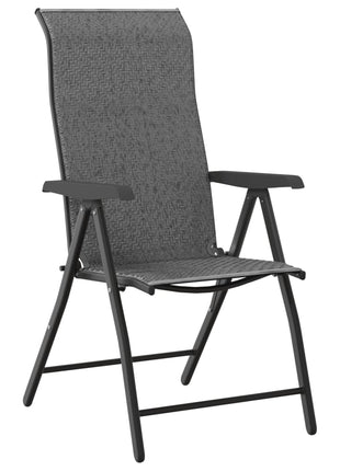 Tuinstoelen 4 st inklapbaar poly rattan grijs