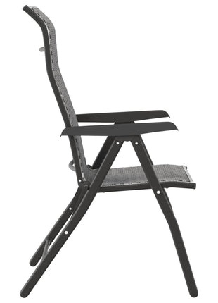 Tuinstoelen 4 st inklapbaar poly rattan grijs