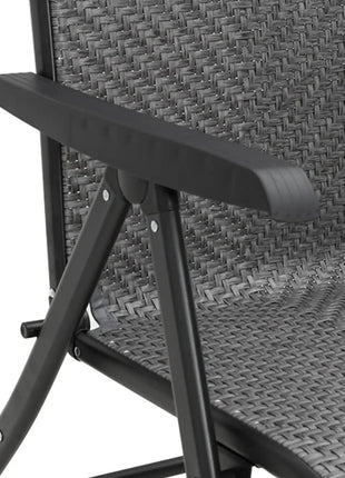 Tuinstoelen 4 st inklapbaar poly rattan grijs