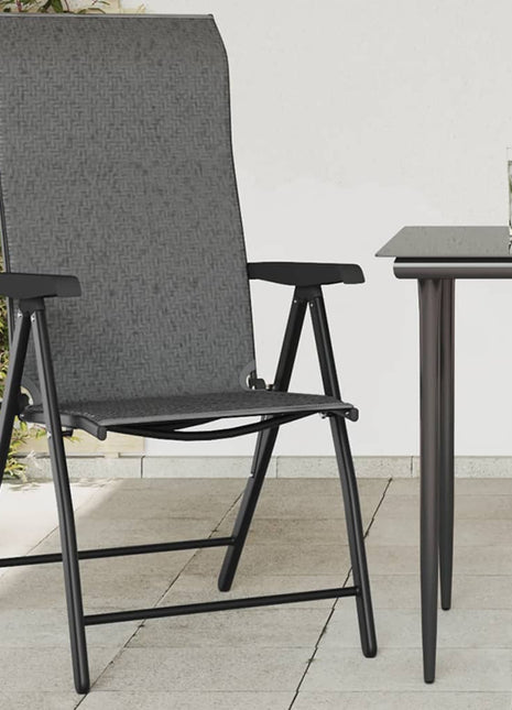 Tuinstoelen 4 st inklapbaar poly rattan grijs