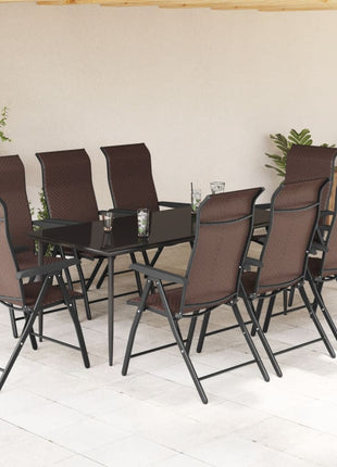 Tuinstoelen 8 st inklapbaar poly rattan bruin