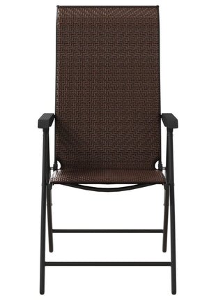 Tuinstoelen 8 st inklapbaar poly rattan bruin