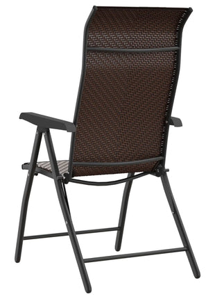 Tuinstoelen 8 st inklapbaar poly rattan bruin