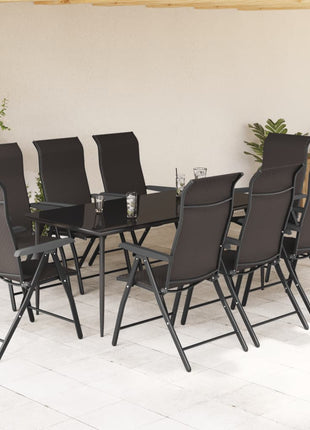 Tuinstoelen 8 st inklapbaar poly rattan zwarte koffiekleur