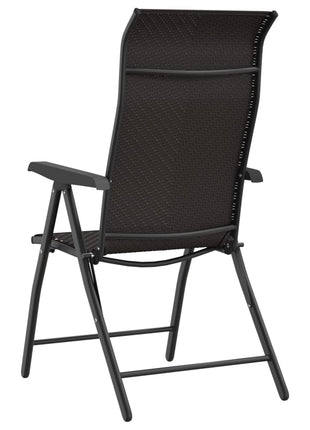 Tuinstoelen 8 st inklapbaar poly rattan zwarte koffiekleur