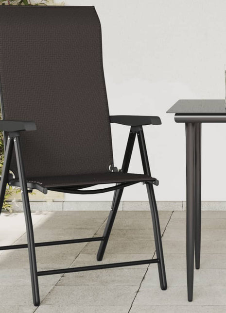 Tuinstoelen 8 st inklapbaar poly rattan zwarte koffiekleur