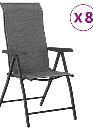 Tuinstoelen 8 st inklapbaar poly rattan grijs