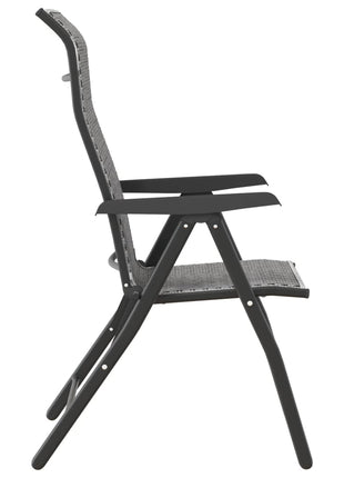 Tuinstoelen 8 st inklapbaar poly rattan grijs