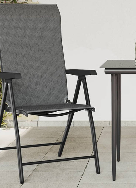 Tuinstoelen 8 st inklapbaar poly rattan grijs
