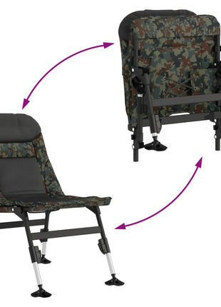 Visstoel met verstelbare modderpoten inklapbaar camouflage