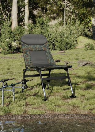 Visstoel met verstelbare modderpoten inklapbaar camouflage