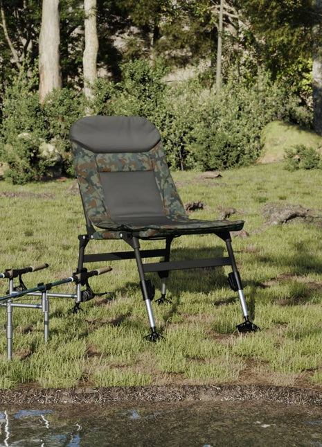 Visstoel met verstelbare modderpoten inklapbaar camouflage