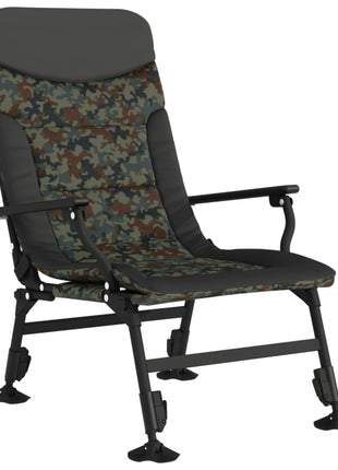Visstoel met armleuning inklapbaar camouflage